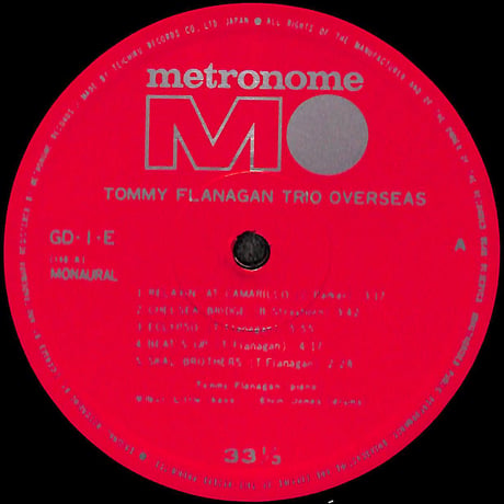 トミー・フラナガン・トリオ / オーヴァーシーズ  [※国内盤,品番:GD-1-E］(LPレコード)