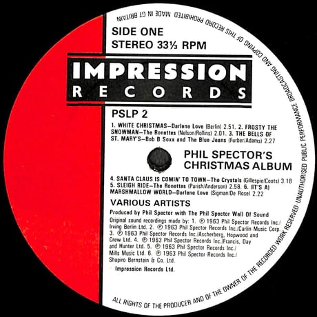 Phil Spector's Christmas Album Various Artists［※輸入盤,生産国:UK,品番:PSLP 2］ (LPレコード)
