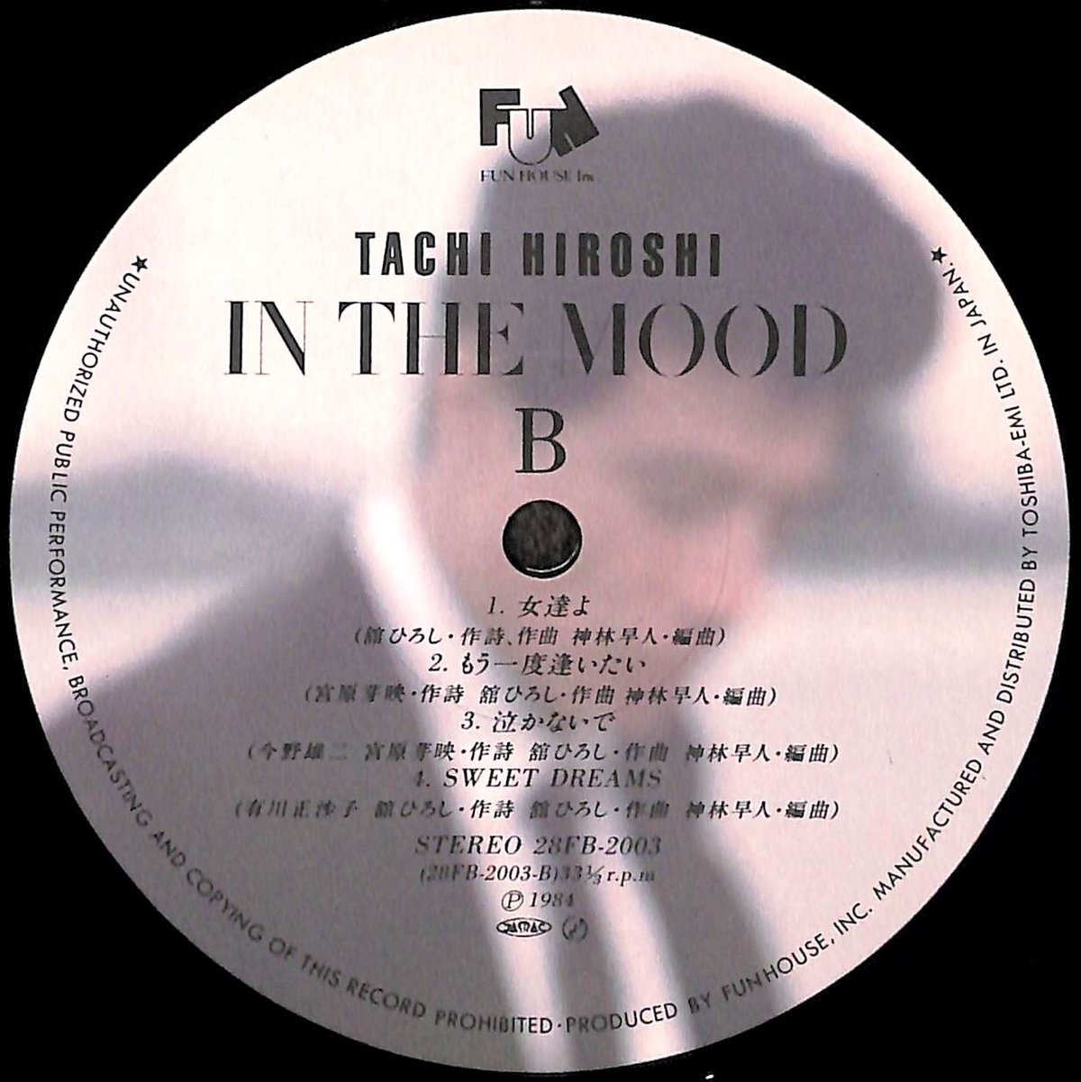 舘ひろし、IN THE MOOD、LPレコード