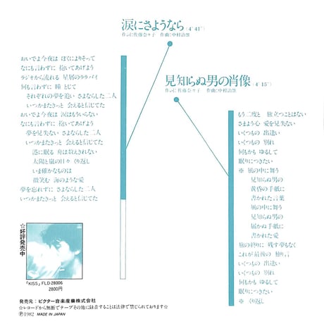 パンタ / 涙にさようなら［※日本盤 品番:FLDX-1508］(7inchシングル)