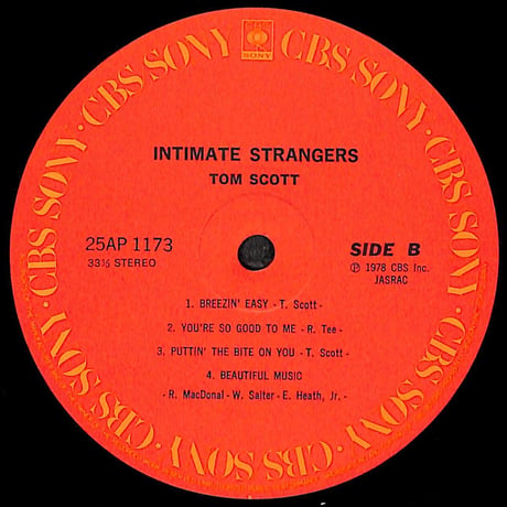 トム・スコット / Intimate Strangers［※国内盤,品番:25AP 1173］(LPレコード)