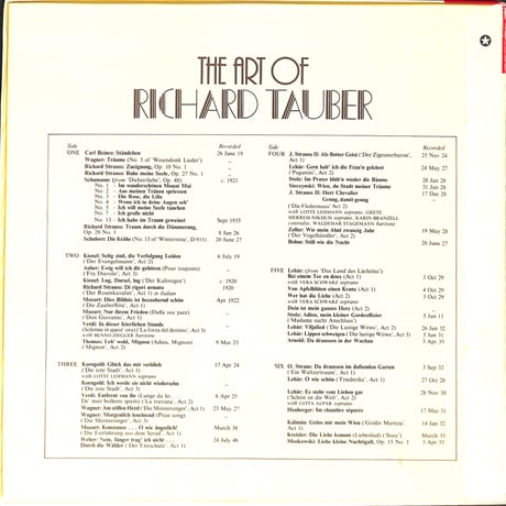 リヒャルト・タウバー / The Art of Richard Tauber [※輸入盤,生産国:UK,品番:RLS 7700,3枚組］(LPレコード)
