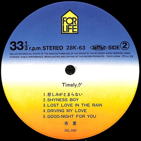 杏里 / Timely!!［※国内盤,品番:28K-63］(LPレコード)