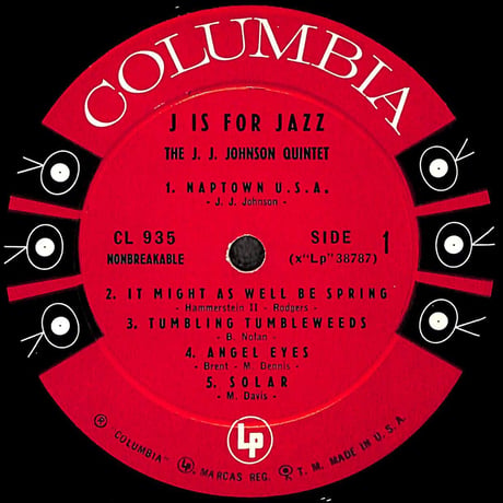 The J.J. Johnson Quintet / J Is For Jazz [※輸入盤,生産国:US,品番:CL 935］(LPレコード)