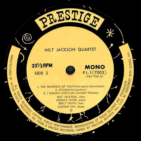 ミルト・ジャクソン / ミルト・ジャクソン・カルテット [※国内盤,品番:PJ-7003-01］(LPレコード)