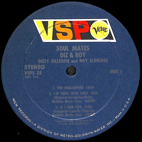 ディジー・ガレスピー&ロイ・エルドリッジ / Soul Mates [※輸入盤,生産国:US,品番:VSPS-28］(LPレコード)