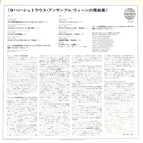 ヨハン・シュトラウス・アンサンブル / ウィーンの舞曲集 [※国内盤,品番:MO 1028］(LPレコード)