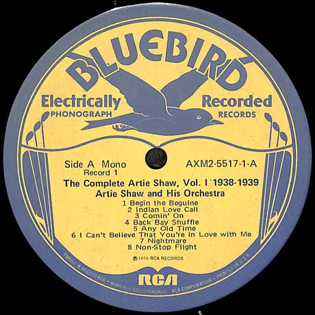 アーティ・ショウ / The Complete Artie Shaw, Vol. I 1938-1939 [※輸入盤,生産国:US,品番:AXM2-5517,2枚組］(LPレコード)