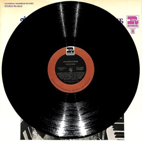 セロニアス・モンク /  Plays Duke（US RIVERSIDE STEREO,RS3015）（LPレコード）