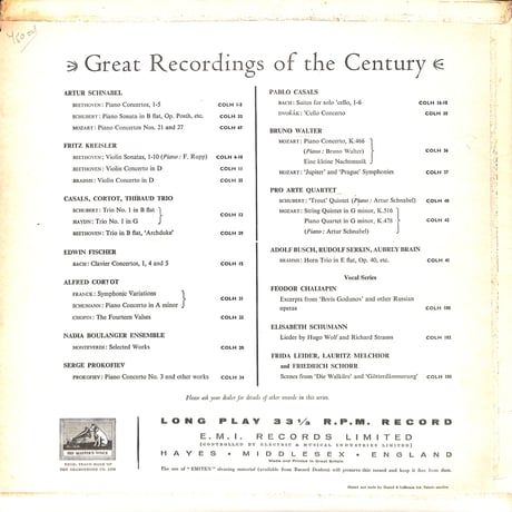 ネリー・メルバ / Operatic & Song Recital [※輸入盤,生産国:UK,品番:COLH 125］(LPレコード)