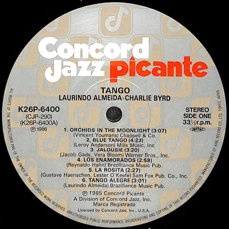 ローリンド・アルメイダ&チャーリー･バード / タンゴ [※国内盤,品番:K26P-6400］(LPレコード)