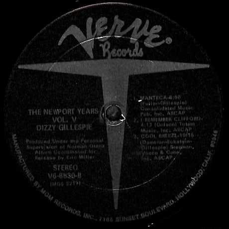 ディジー・ガレスピー / The Newport Years Volume V [※輸入盤,生産国:US,品番:V6-8830］(LPレコード)