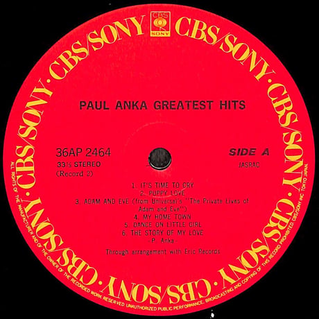 ポール･アンカ / グレイテスト・ヒッツ [※国内盤,品番:36AP 2463～4,2枚組］(LPレコード)