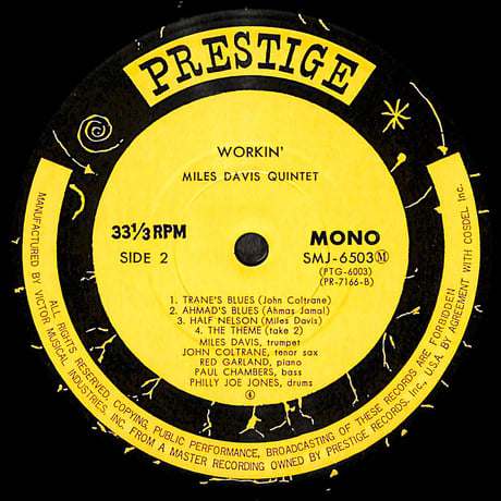 マイルス・デイビス / ワーキン  [※国内盤,品番:SMJ-6503］(LPレコード)