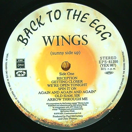 WINGS / BACK TO THE EGG [ニューウェーブや パンクといった現代の音楽トレンドを取り入れたウイングスの7枚目にして最後のスタジオアルバム] (LPレコード)