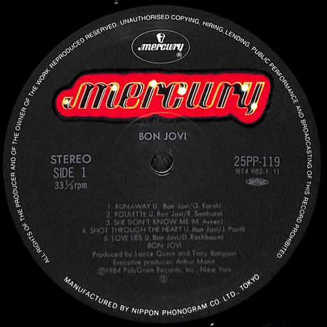 ボン・ジョヴィ / 夜明けのランナウェイ [※国内盤,品番:25PP-119］(LPレコード)