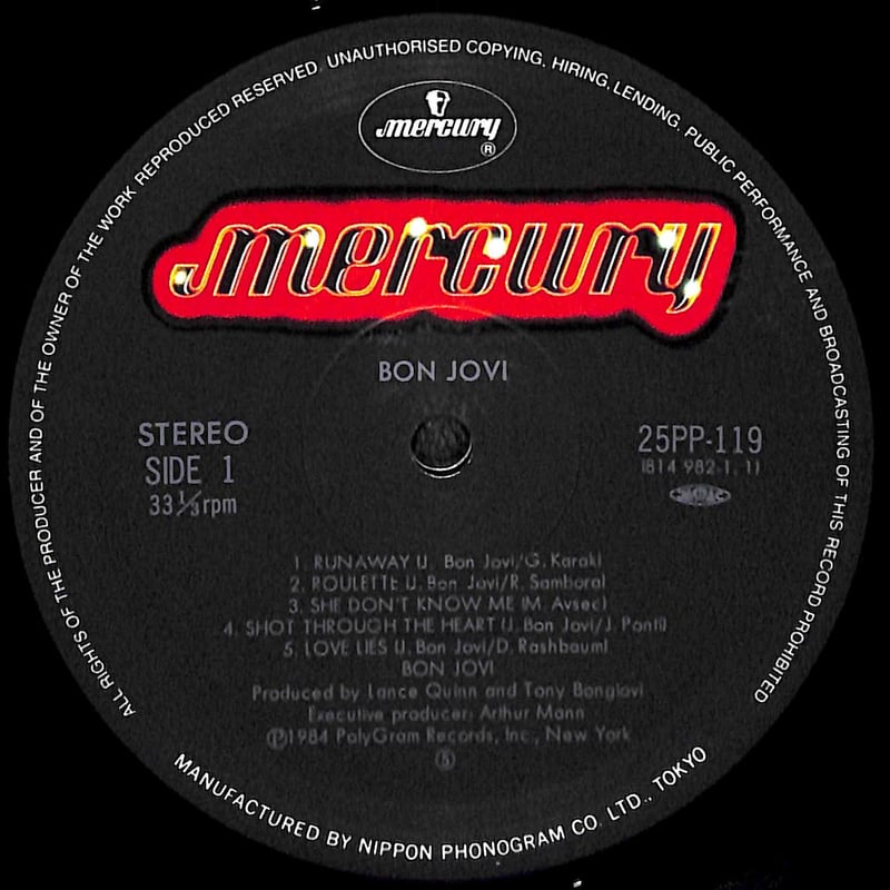 ボン・ジョヴィ / 夜明けのランナウェイ [※国内盤,品番:25PP-119
