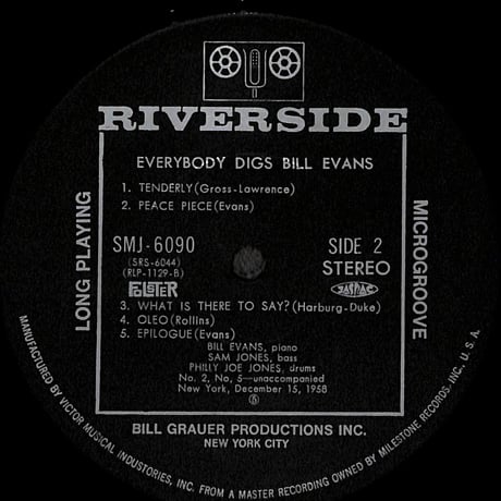ビル・エヴァンス・トリオ / Everybody Digs Bill Evans［※国内盤,品番:SMJ-6090］(LPレコード)
