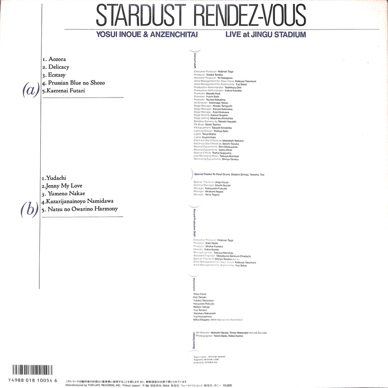 井上陽水&安全地帯 / スターダスト・ランデヴー Live At 神宮 [※国内盤