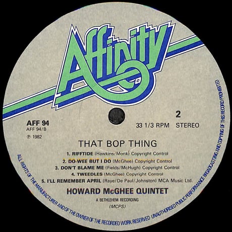 ハワード・マギー・クインテット / That Bop Thing [※輸入盤,生産国:UK,品番:AFF 94］(LPレコード)