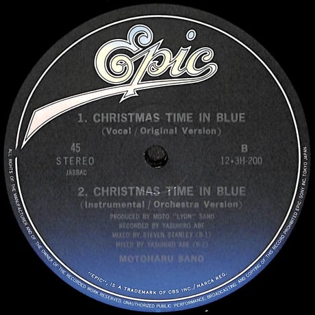 佐野元春 / Christmas Time In Blue  [※国内盤,品番:12・3H-200,45PRM］[クリスマスカード,ピンナップ付き](LPレコード)