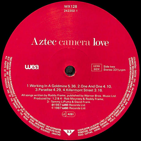 アズテック・カメラ / Love [※輸入盤,生産国:Germany,品番:WX 128］(LPレコード)