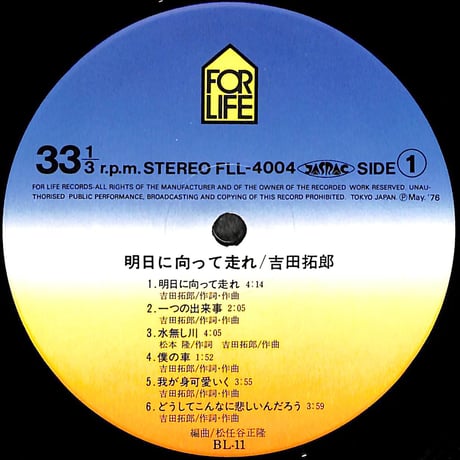 吉田拓郎 / 明日に向って走れ [※国内盤,品番:FLL-4004］(LPレコード)