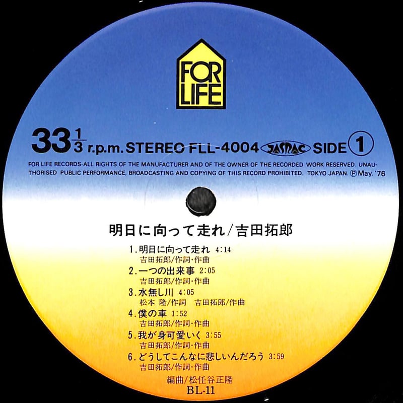 吉田拓郎 / 明日に向って走れ [※国内盤,品番:FLL-4004］(LP