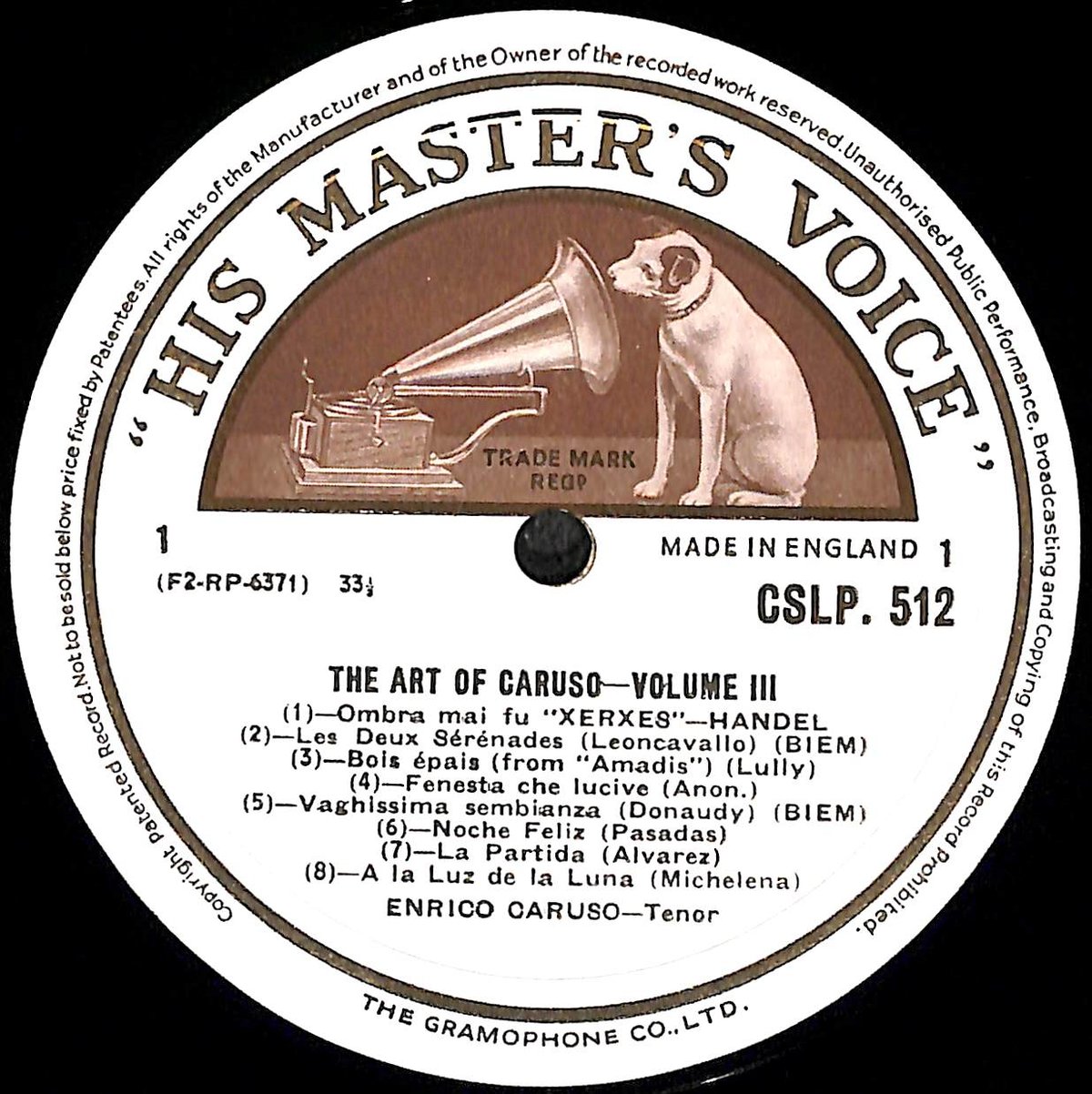 エンリコ・カルーソー / The Art Of Caruso Volume Three [※輸