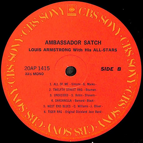 ルイ・アームストロング&ヒズ・オールスターズ / Ambassador Satch [※国内盤,品番:20AP 1415］(LPレコード)