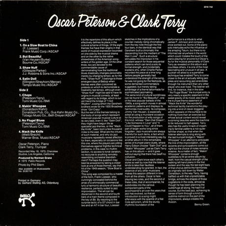 オスカー・ピーターソン&クラーク・テリー / Oscar Peterson & Clark Terry［※輸入盤,生産国:Germany,品番:2310 742］(LPレコード)