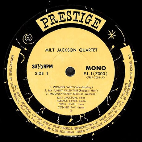 ミルト・ジャクソン / ミルト・ジャクソン・カルテット [※国内盤,品番:PJ-7003-01］(LPレコード)