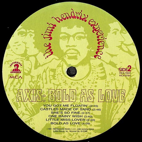 ジミ・ヘンドリックス・エクスペリエンス / Axis: Bold As Love [※輸入盤,生産国:US,品番:MCA-11601］(LPレコード)