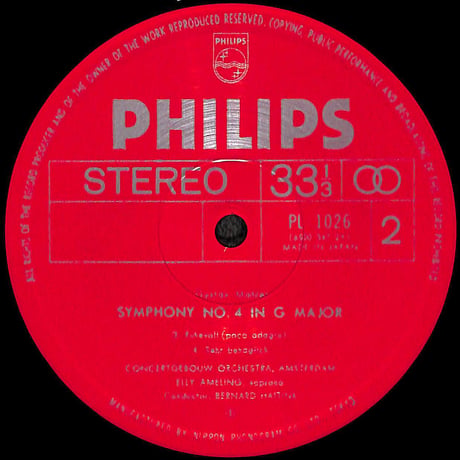 ベルナルト・ハイティンク / ハイティンクのマーラー 交響曲第4番 [※国内盤,品番:PL-1026］(LPレコード)