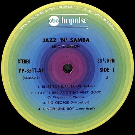 ミルト・ジャクソン / ジャズ・ン・サンバ [※国内盤,品番:YP-8511-AI］(LPレコード)