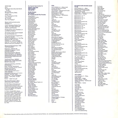 Larry Graham And Graham Central Station My Radio Sure Sounds Good To Me［※国内盤,品番:P-10515W］(LPレコード)