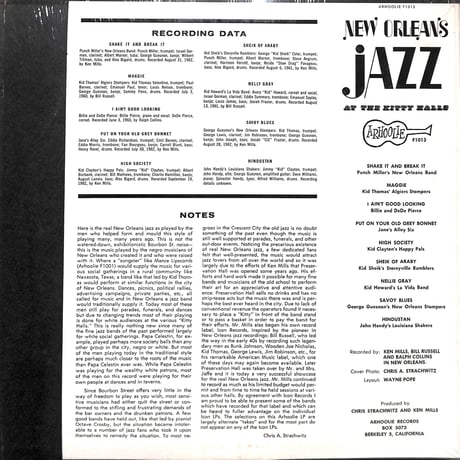 New Orleans Jazz At The Kitty Halls [※輸入盤,生産国:US,品番:F1013］(LPレコード)