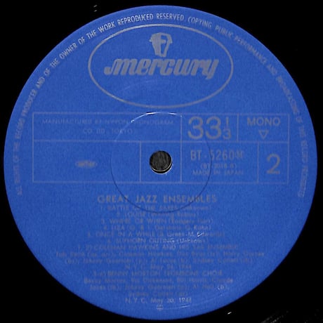 Great Jazz Ensembles［※国内盤,品番:BT-5260(M)］(LPレコード)