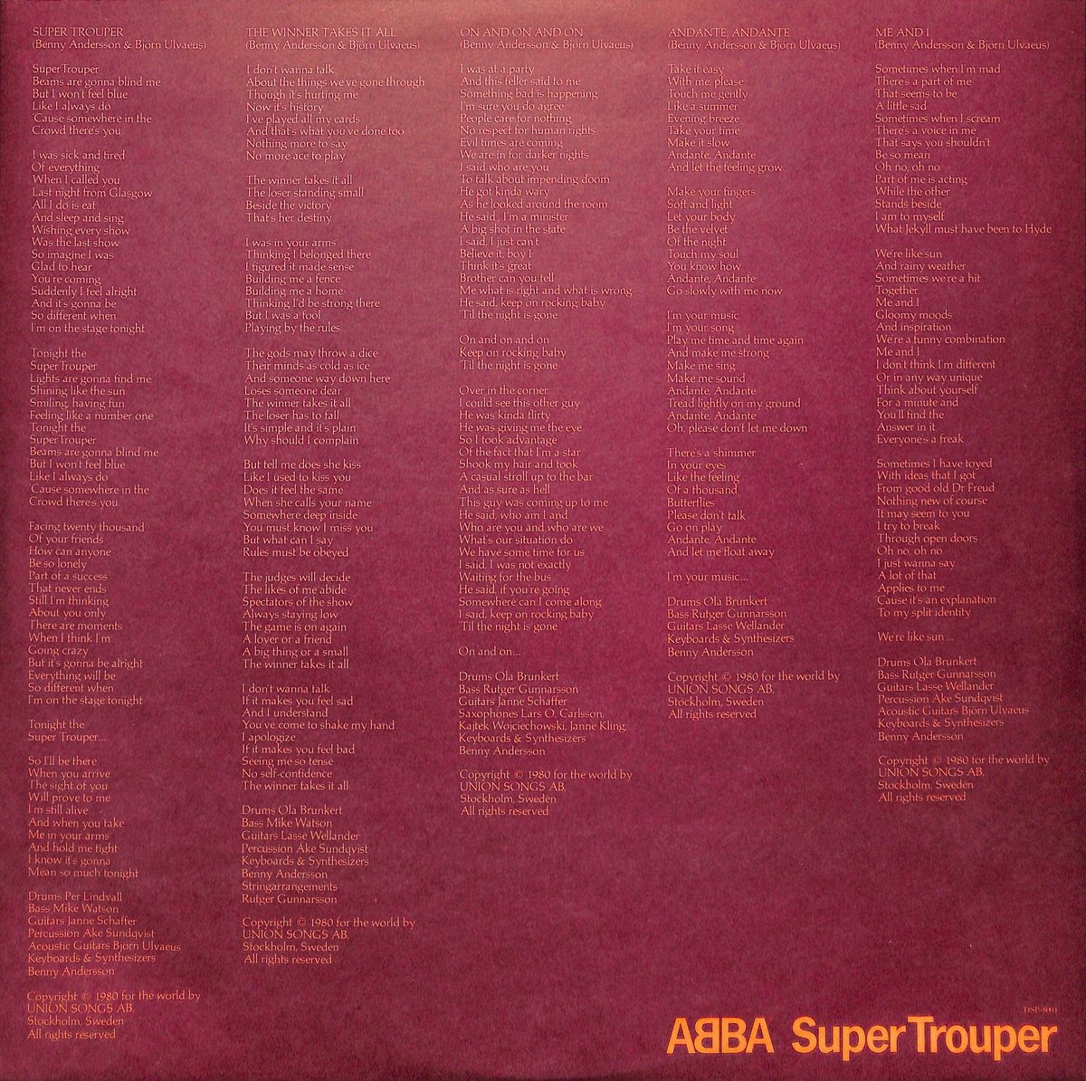 ABBA / スーパー・トゥルーパー [※国内盤,品番:DSP-8004］(LPレコード