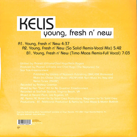 ケリス / Young, Fresh N' New [※輸入盤,生産国:Europe,品番:VUST 212］(LPレコード)