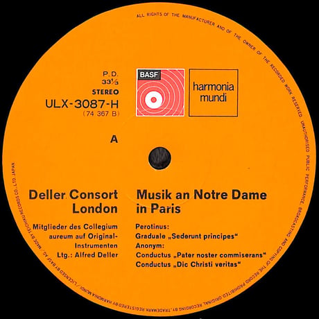 パリ・ノートル・ダム学派の音楽 マショー=ノートル・ダム・ミサ曲 [※国内盤,品番:ULX-3087-H］(LPレコード)