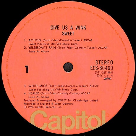 スイート / Give Us A Wink [※国内盤,品番:ECS-80460］(LPレコード)