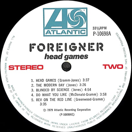 フォリナー / Head Games [※国内盤,品番:P-10698A］(LPレコード)