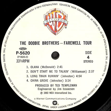 ドゥービー・ブラザーズ / フェアウェル・ツアー [※国内盤,品番:P-5619~20,2枚組］(LPレコード)