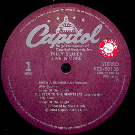 ビリー・スクワイア / ライヴ!&モア ［※国内盤,品番:ECS-50136］(LPレコード)