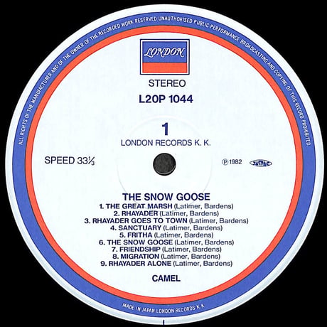 キャメル / The Snow Goose［※国内盤,品番:L20P 1044］(LPレコード)