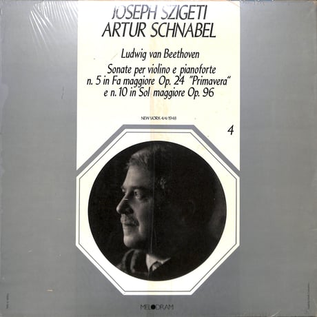 シゲティ,シュナーベル / Beethoven:Sonate Per Violino E Pianoforte [※輸入盤,生産国:Italy,品番:MEL 204］(LPレコード)