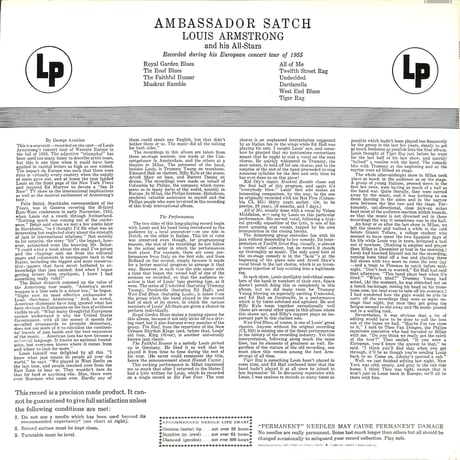 ルイ・アームストロング&ヒズ・オールスターズ / Ambassador Satch [※国内盤,品番:20AP 1415］(LPレコード)