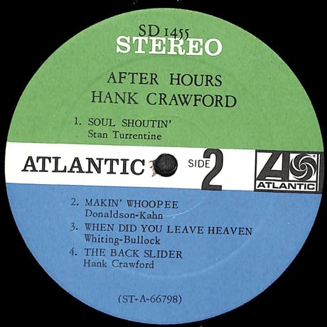 ハンク・クロフォード / After Hours［※輸入盤,生産国:US,品番:SD 1455］(LPレコード)
