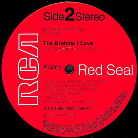 アルトゥール・ルービンシュタイン / ブラームス小品集 [※国内盤,品番:RX-2324］(LPレコード)